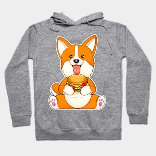 Corgi eat burger Hoodie